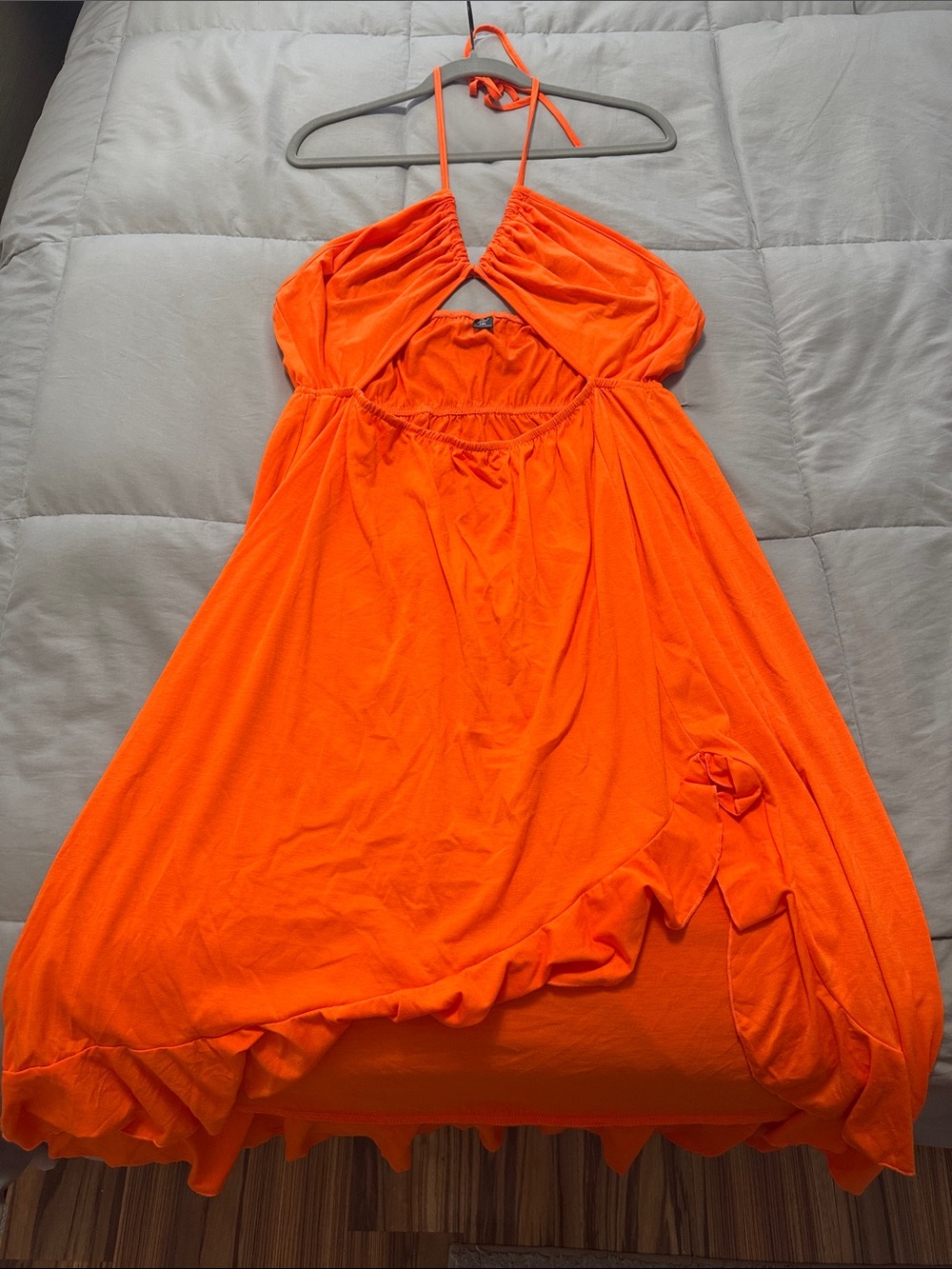 SHEIN Bright Orange Halter Maxi Dress